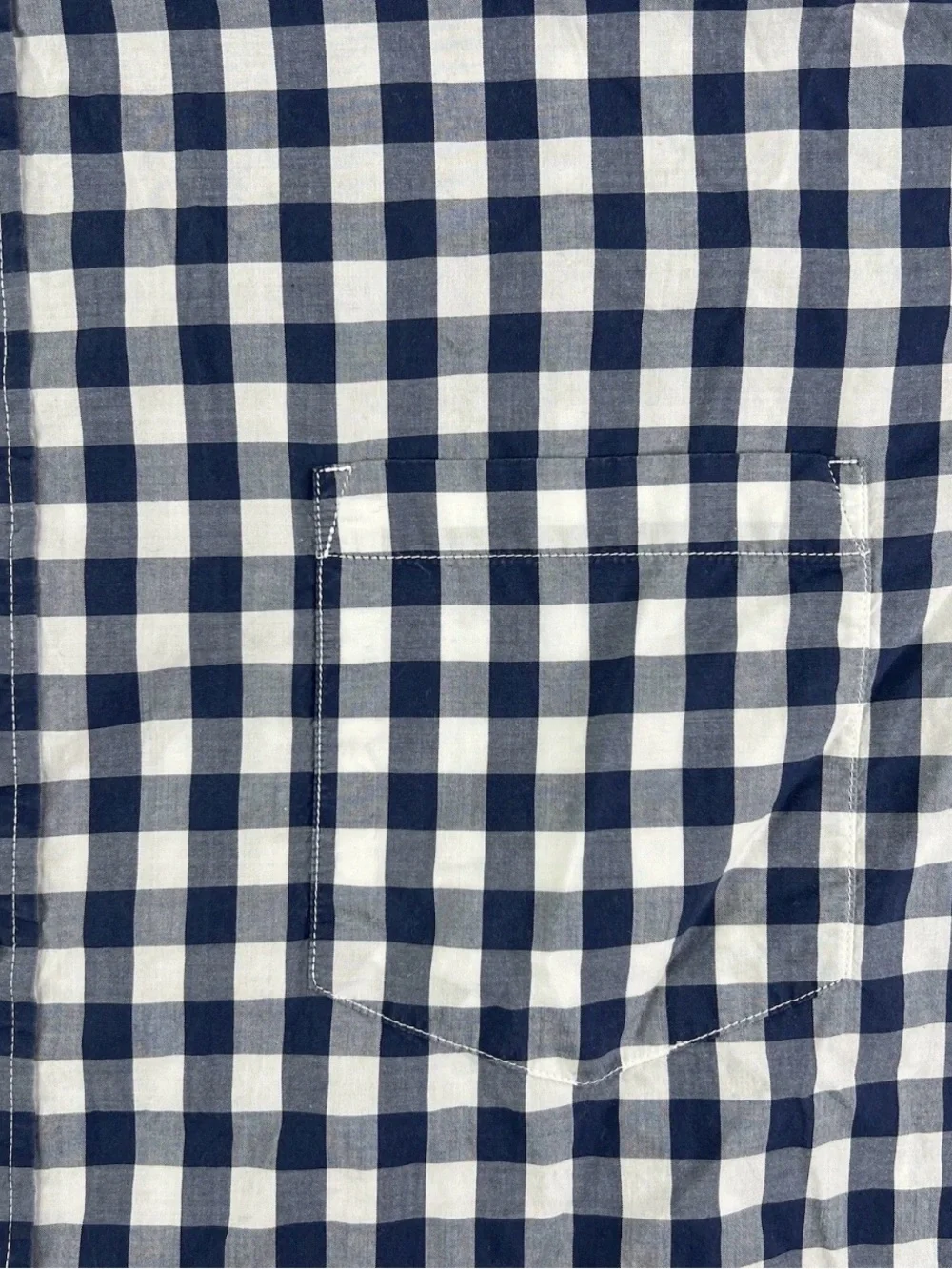 J. Crew Navy White Checked Gingham Long Sleeve Lightweight Cotton Shirt Size M
